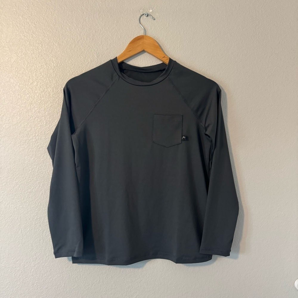 Boys' Long Sleeve Solid Rash Guard Top Art Class Kids Gray L Husky - Picture 6 of 10